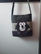 Torba  z sową na ramię  dzianinowa handmade