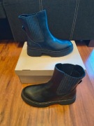 Skórzane Botki Damskie Marco Tozzi Czarne Rozmiar 40