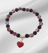 Bransoletka serduszko czerwone