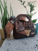 Torebka damska zrobiona na szydełku Handmade 