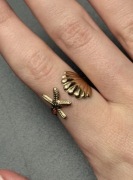 Pierścionek w kolorze złotym gold muszelka shell gwiazda star ring
