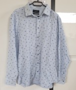 Koszula męska błękitna w kwiaty 85% bawełna, Reserved slim fit rozmiar 43