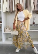 Elegancka spódnica maxi  w cytryny