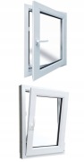 Okno PCV 50x50 2-Szybowe Uchylno R- Rozwierne Lewe Gospodarcze Białe Nowe