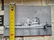 Orginalna fotografia PRL Gdynia holownik portowy marynarki wojennej zdjecie