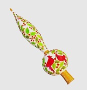 Duży szpic szklany ok 40 cm malowany ptaki ozdoby choinkowe retro styl 