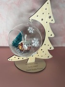 Choinka drewniana z bombką 