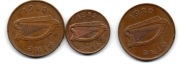 IRLANDIA ZESTAW MONET 2 X 2 PENNY I 1 PENNY 1980/1982