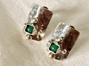 Srebrne kolczyki z szmaragdem - Szmaragd  art.jewellery