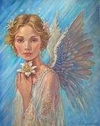 obraz olejny Wiosenny Anioł kobieta 