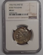 5 złotych 1936 Piłsudski NGC MS 61