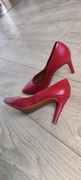 Buty na obcasie 9cm, czerwone czółenka Ryłko 36,5