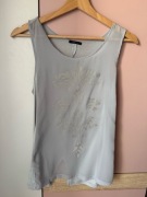 Szara bluzka bez rękawów, prześwitująca, Mohito