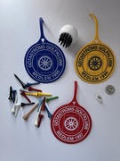 Plakietki klubu golfowego, drewniane tee golfowe, szczoteczka