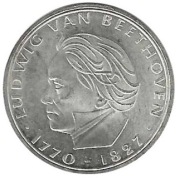 Srebrna moneta 5 marek - Beethoven 1970. Czytaj opis.
