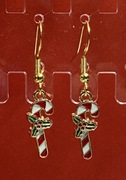 Kolczyki świąteczne laski cukrowe handmade prezent 