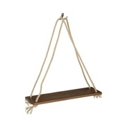 Wisząca półka drewniana z liną, zestaw 2 szt.