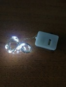 Lampki Led 10 drucik Led 1m biel z bateriami Lr44 