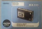 UNITRA ZRK MK 235 instrukcja, schemat, gwarancja, rachunek.