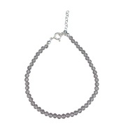 Bransoletka kwarc dymny 4mm srebro pr.925