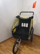 Przyczepka rowerowa dwuosobowa, wózek Sportiko, bagażnik, stan bardzo dobry