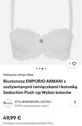 Emporio Armani biały koronkowy biustonosz push-up Roz.75C