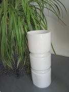 SZKLANY BIAŁY WYSOKI WAZON NA KWIATY NOWOCZESNY 1 SZT