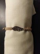 Bransoletka ze sznurka regulowana kawowa