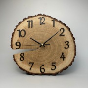 zegar drewniany, dębowy, 30 cm
