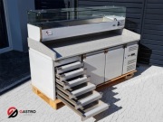 Stół chłodniczy 2-drzwiowy do pizzy z 7 szufladami i blatem granitowym 