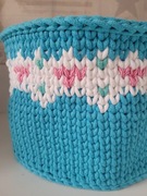 Wyprzedaż! Duży Kosz turkusowy pleciony ze sznurka handmade 