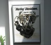 Reklama plakat Harley -Davidson Silnik Doxa Super vintage efekt.
