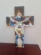 Krzyż Trójcy świętej oraz Dziewica Maryja.Wymiar: 30cm x 20cm