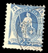 Szwajcaria Mi 81C, 25 Cent, Perf 11.1/2 x 11 1906 Chaux De Fonds