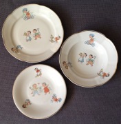 Zestaw 3 talerzy Jacek i Agatka | Chodzież | PRL | Kolekcjonerskie