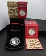 YEAR OF THE DRAGON  1oz SILVER PROOF  COIN/SET 2012 =UNIKAT!THE PERTH M