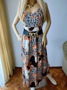 Sukienka maxi Made in Italy boho panterka barok elegancka maxi