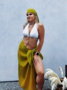 Pareo narzutka Okrycie plażowe zielona limonka 