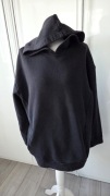 Czarna bluza z kapturem oversize MOON | Rozmiar M | Bawełna