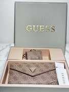 GUESS portfel damski + brelok – zestaw prezentowy, nowy