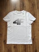 T-shirt 4F męski biały rozmiar L z kropkowanym logo limited 825