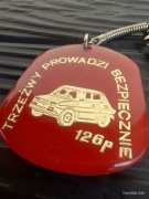 Brelok 126p Polski Fiat FSM TTT trzeźwy prowadzi bezpiecznie prl bdb