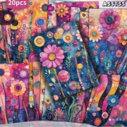 Zestaw 20 Kart Prezentowych ASSTSS z Kolorowymi Kwiatami