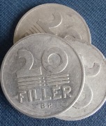 Moneta Węgry 20 fillerów 1975