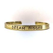 Mosiężna złota Bransoletka z napisem Przesłaniem DREAM BIGGER