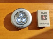 Lampka LED. Naciskowa. Przyklajana. Srebrna. Nowa.