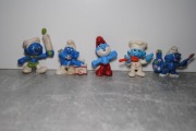 Smerf stare gumowe figurki Smerfy kioskowce PRL 5 szt 