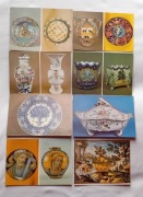 Zestaw 8 pocztówek- dawny fajans i majolika w polskich muzeach. KAW,lata 70