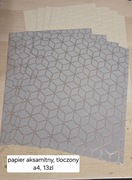 Papier aksamitny tłoczony A4 elegancki ozdobny strukturalny