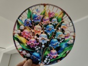 Nowy witraż witrażyk dekoracja okienna kwiaty konwalii